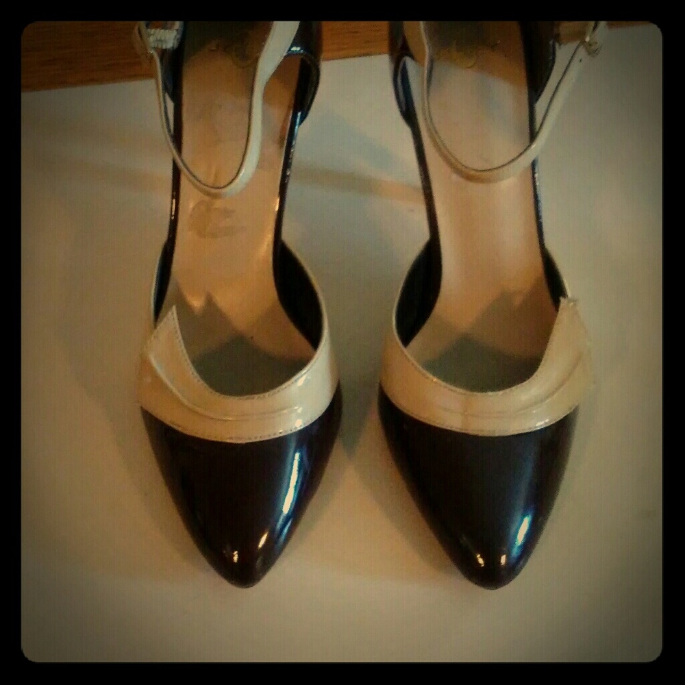 Cream and taupe patton leather high heels